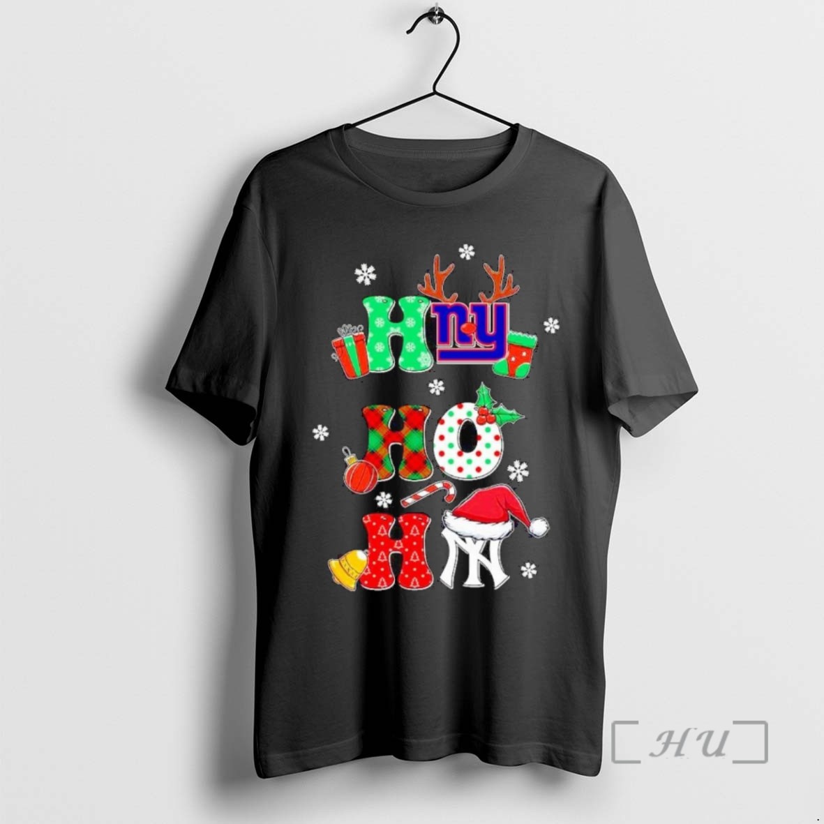 Limited Edition Ny Sports Teams Giants And Yankees Ho Ho Ho Christmas Tee Shirt Sweater Hoodie