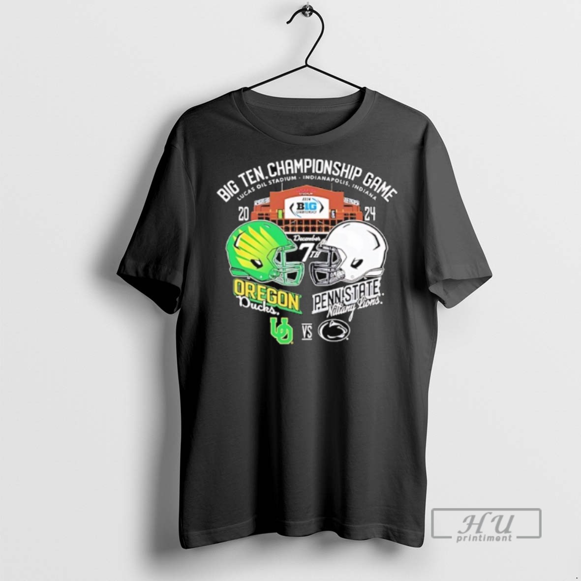 Limited Edition Oregon Ducks Vs Penn State Nittany Lions Big Ten Championship Game Lucas Oil Stadium December 7th 2024 Graphic Tee Shirt Sweatshirt Hoodies