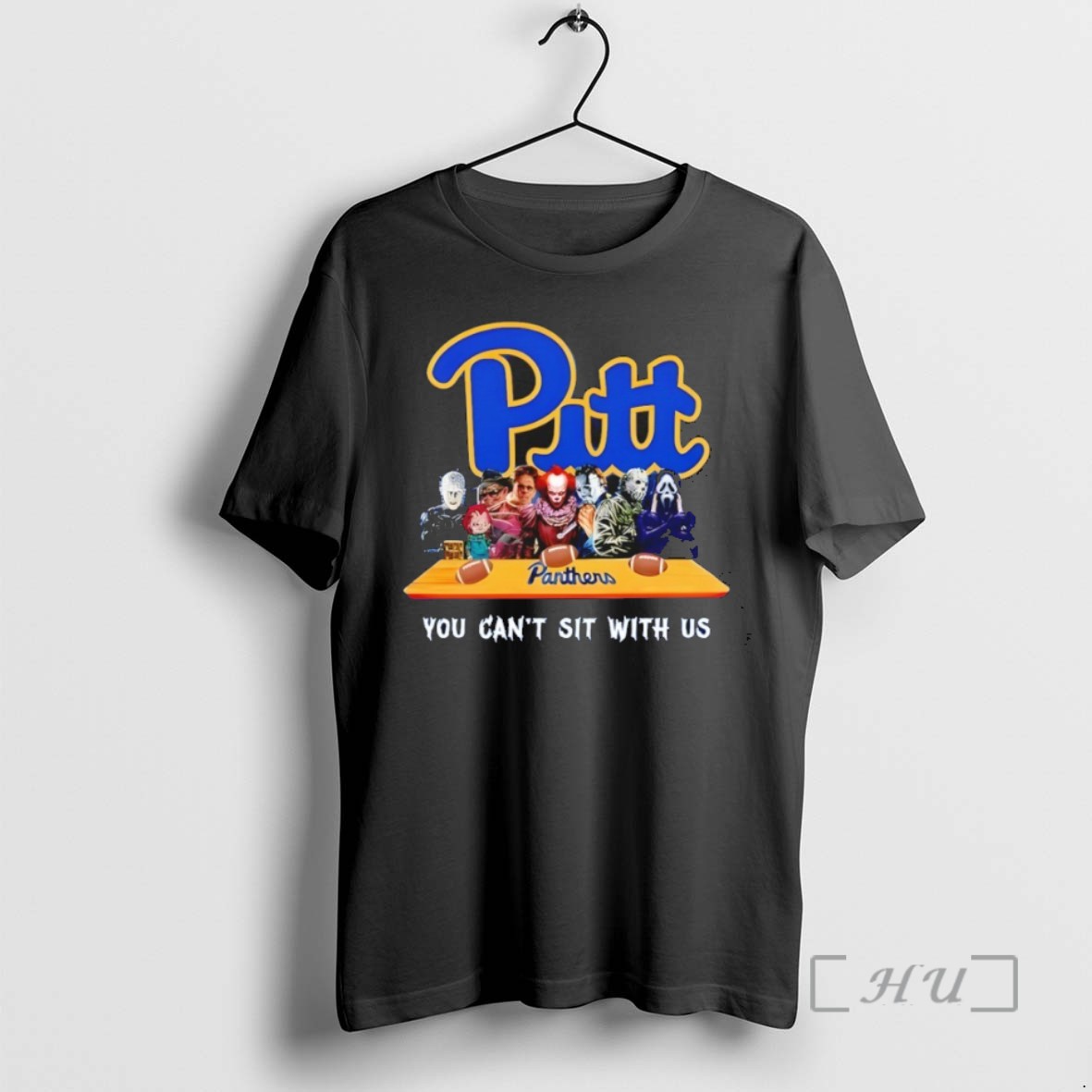 Limited Edition Pitt Panthers Horror Movie Characters You Cant Sit With Us Halloween Tee Shirt Sweater Hoodie