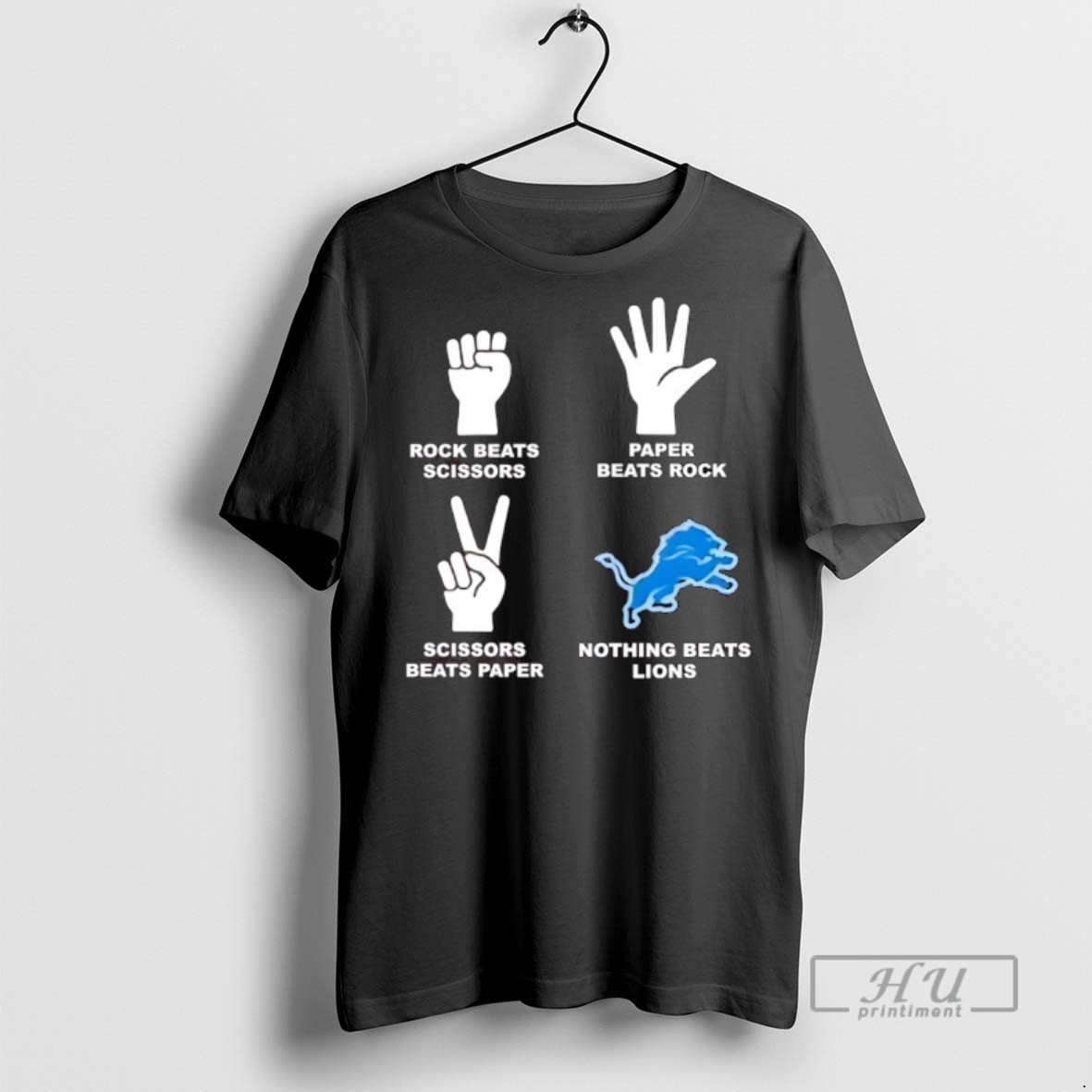 Limited Edition Rock Beats Scissors Paper Beats Rock Scissors Beats Paper Nothing Beats Detroit Lions Graphic Tee Shirt Sweatshirt Hoodies