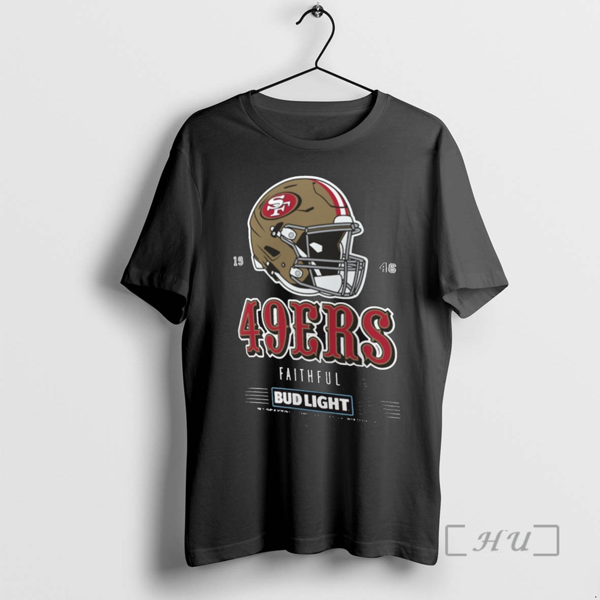 Limited Edition San Francisco 49ers Faithful Nfl Bud Light 2025 Helmet Tee Shirt Sweater Hoodie