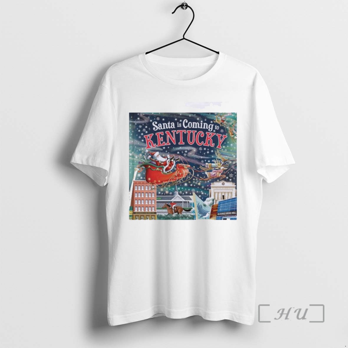 Limited Edition Santa Is Coming To Kentucky Christmas Tee Shirt Sweater Hoodie