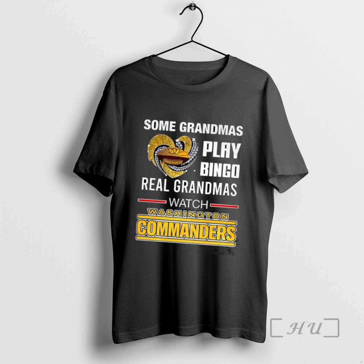 Limited Edition Some Grandmas Play Bingo Real Grandmas Watch Washington Commanders Football Diamond Heart T Shirts Sweater Hoodie