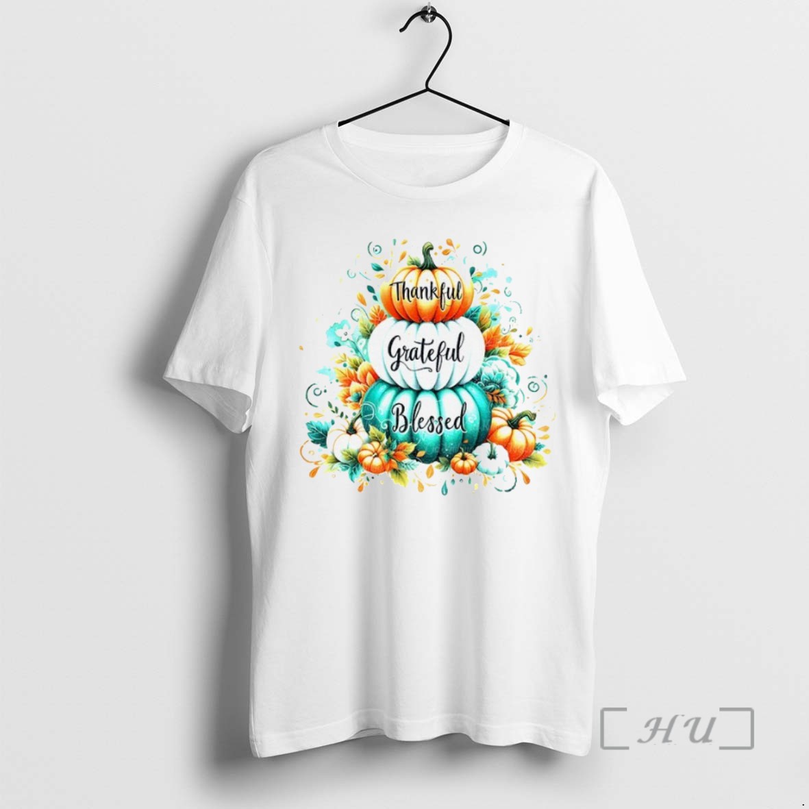 Limited Edition Thankful Grateful Blessed Thanksgiving Autumn Pumpkin Tee Shirt Sweater Hoodie