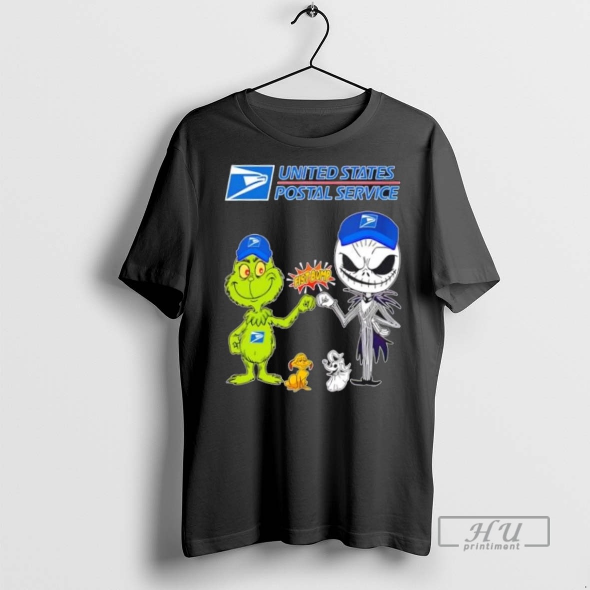 Limited Edition Usps X Grinch And Jack Skellington Fist Bump Uniwilling Friends Graphic Tee Shirt Sweatshirt Hoodies