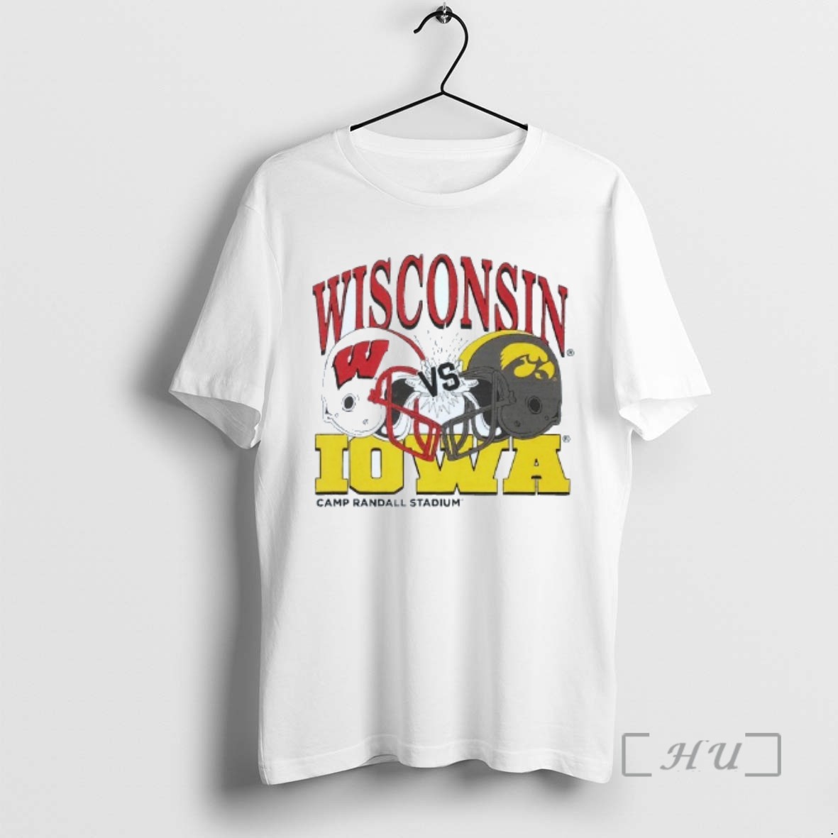 Limited Edition Wisconsin Badgers Vs Iowa Hawkeyes Camp Randall Stadium Helmet Mens White Tee T Shirts Sweater Hoodie
