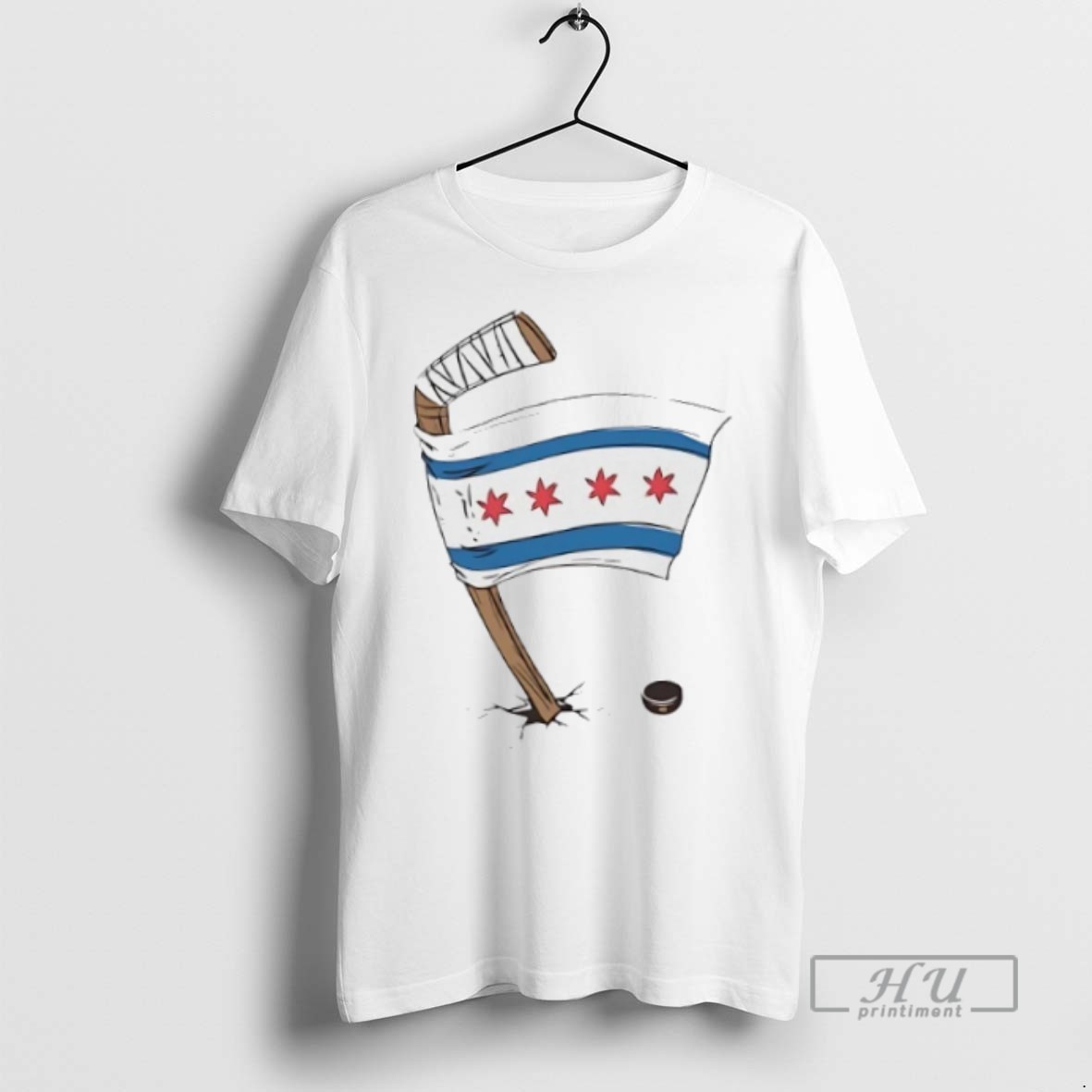 New Chicago Hockey Flag Tee Shirts Sweatshirt Hoodies