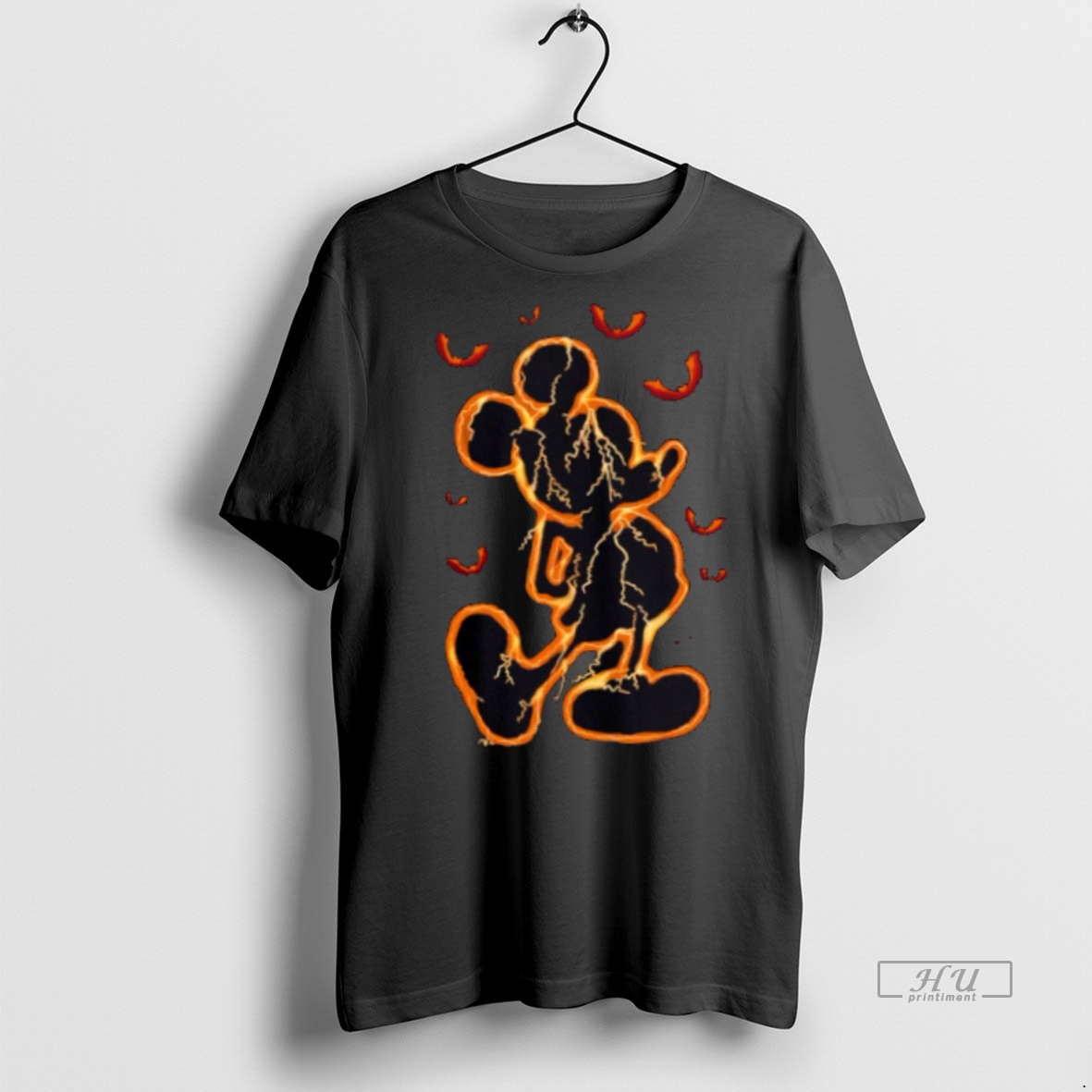 New Disney Halloween Mickey Mouse Light Burning Graphic Tee Shirt Sweater Hoodie
