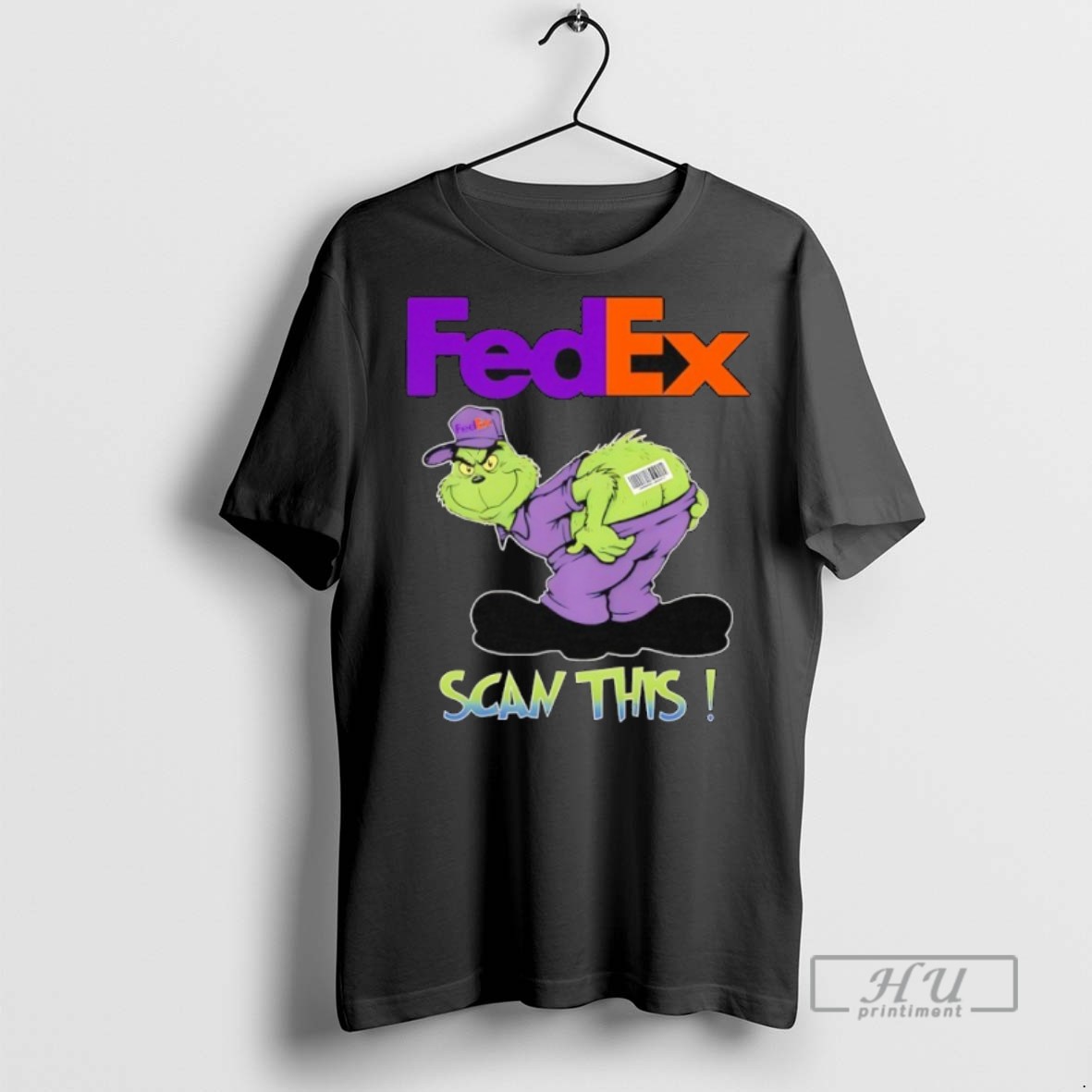 New Grinch Vs Fedex Logo Scan This Tee Shirts Sweatshirt Hoodies