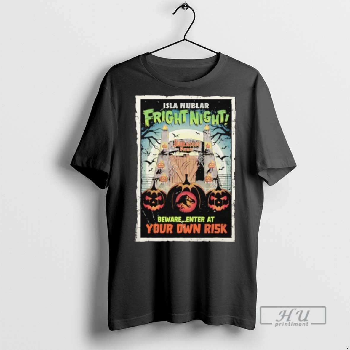 New Isla Nublar Fright Night Beware Enter At Your Own Risk Halloween Tee Shirts Sweatshirt Hoodies