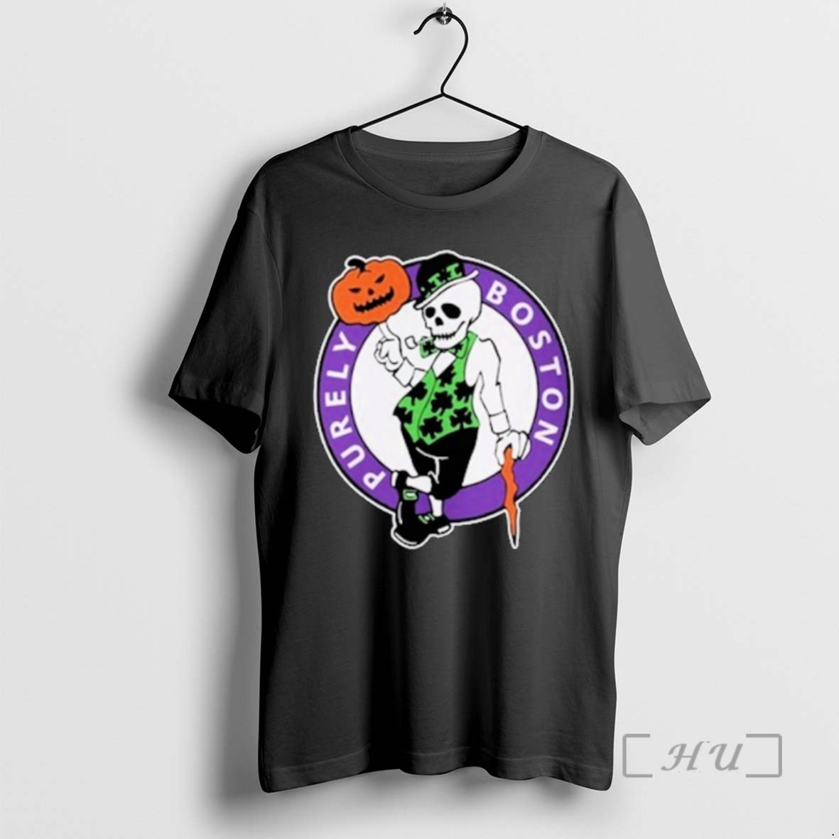 New Purely Boston Celtics Haunted Hoops Halloween Tee Sweater Hoodie