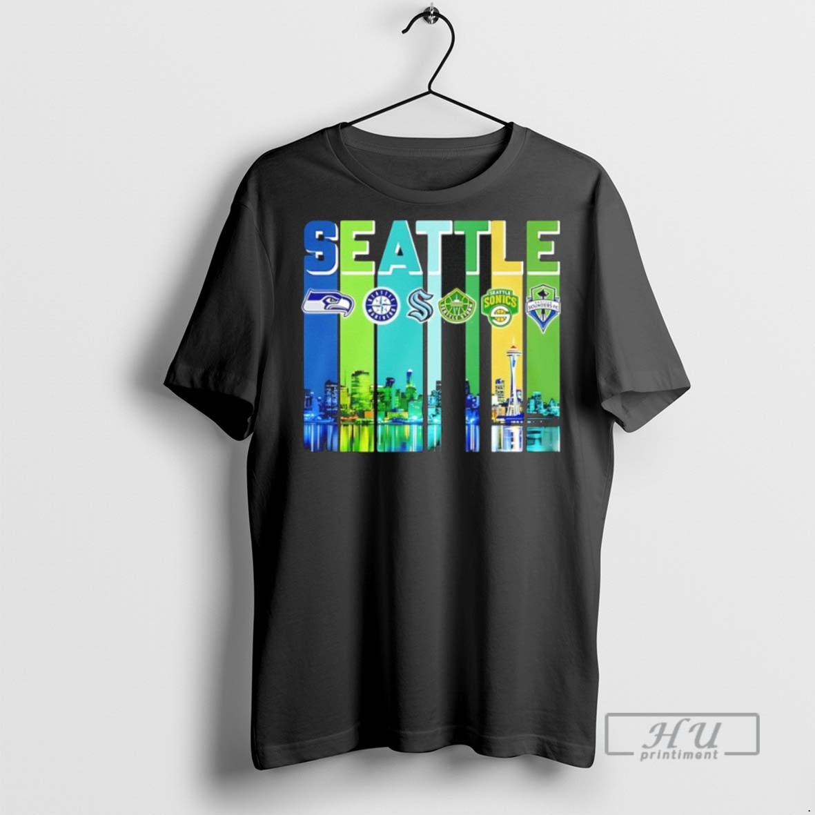 New Sports In Seattle City Skyline Tee Shirts Sweatshirt Hoodies