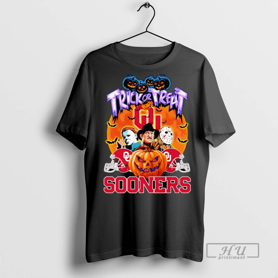 New Trick Or Treat Oklahoma Sooners Horror Character Tee Shirts Sweatshirt Hoodies