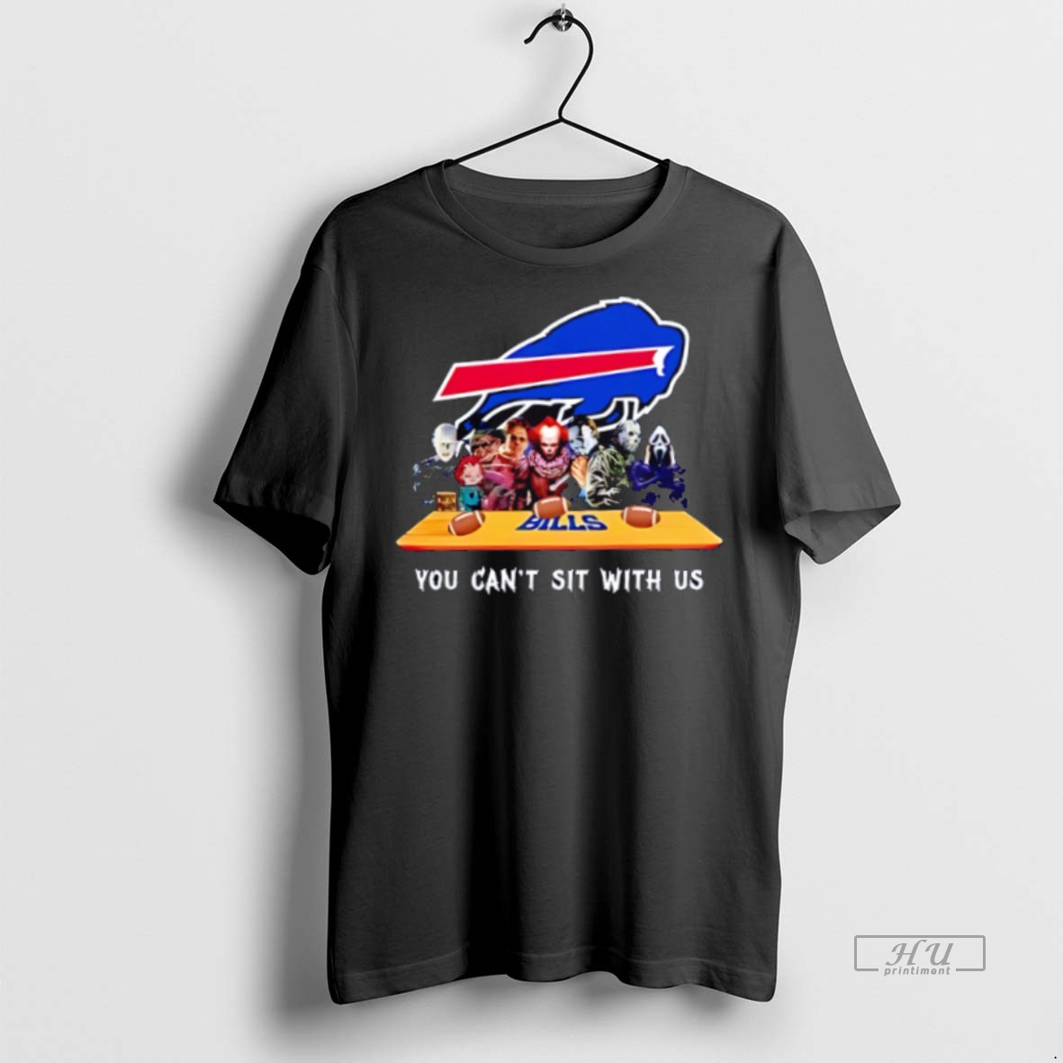 New You Cant Sit With Us Bills Football Horror Movies Halloween Graphic Tee Shirt Sweater Hoodie