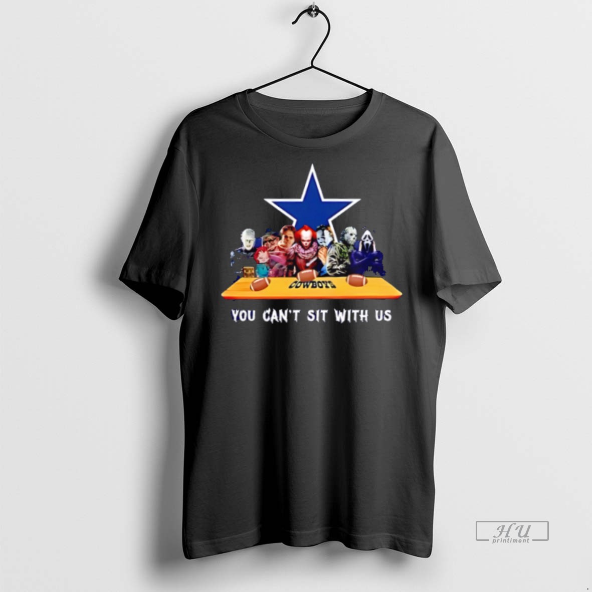 New You Cant Sit With Us Cowboys Football Horror Movies Halloween Graphic Tee Shirt Sweater Hoodie