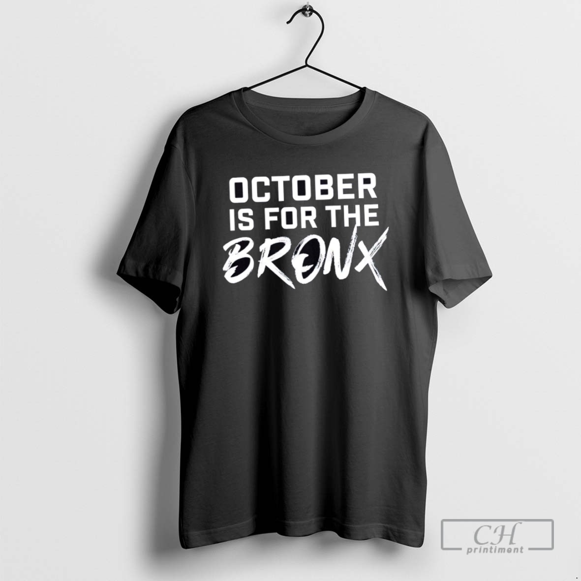 October Is For The Bronx Text T Shirts