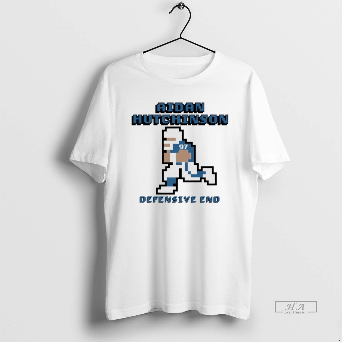 Official Aidan Hutchinson 97 Detroit Lions Defensive End Retro Baller Shirt