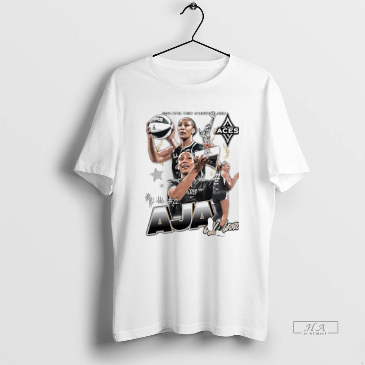 Official Aja Wilson Las Vegas Aces Wnba Most Valuable Player Signature T Shirt