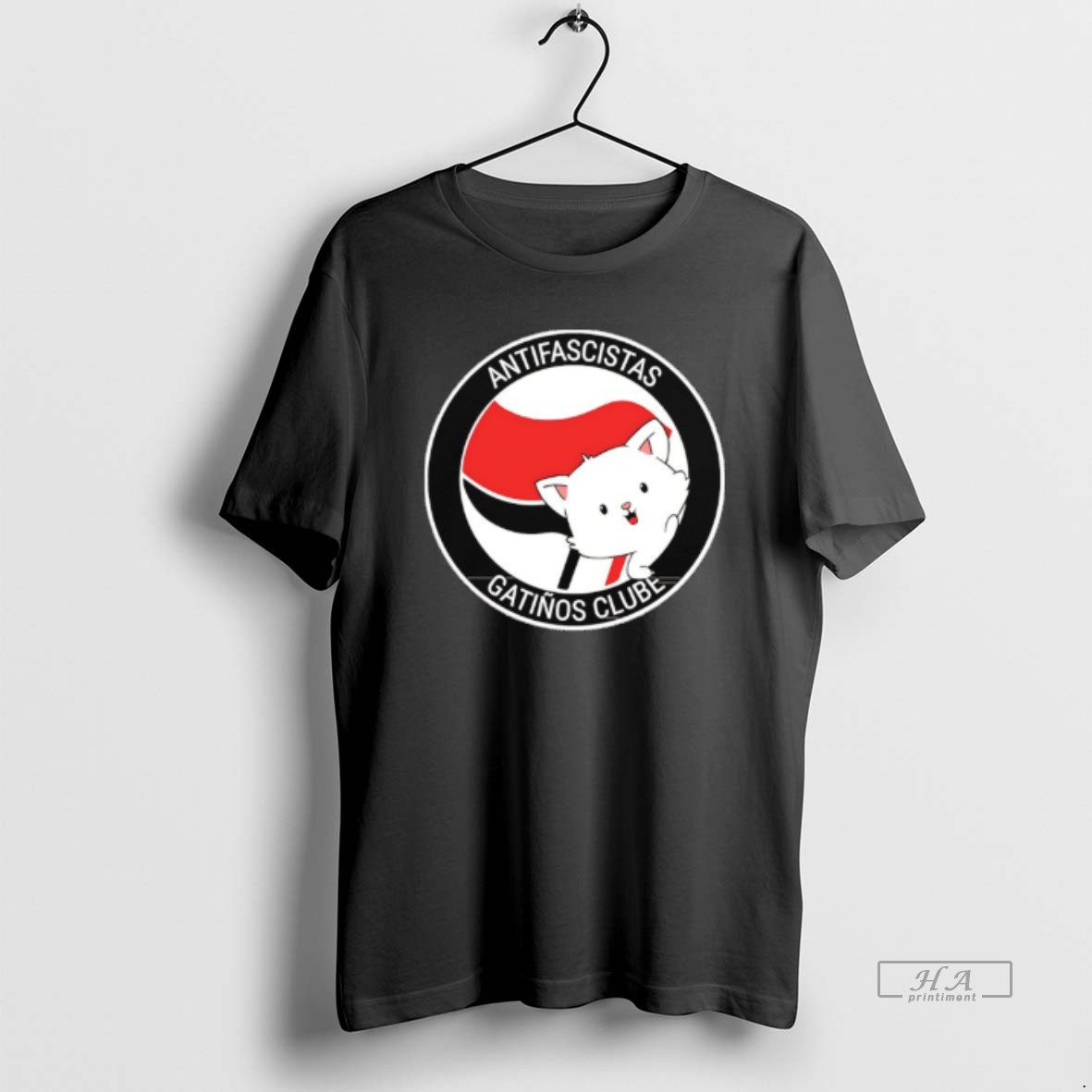 Official Antifascistas Gatinos Clube Logo Cat T Shirt