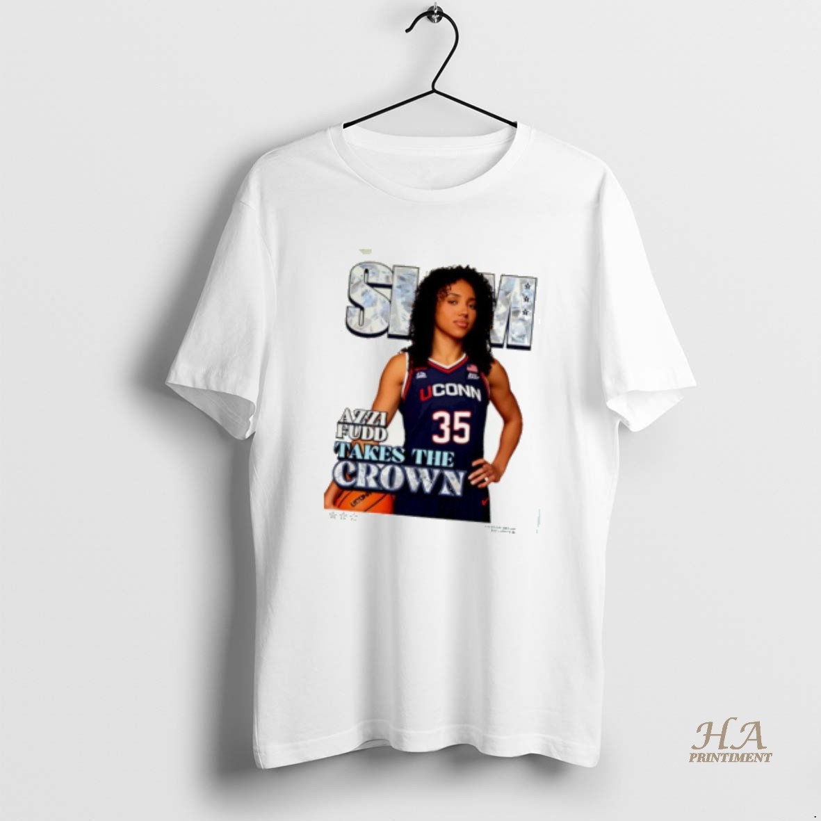 Official Azzi Fudd Takes The Crown Uconn Huskies Slam T Shirt