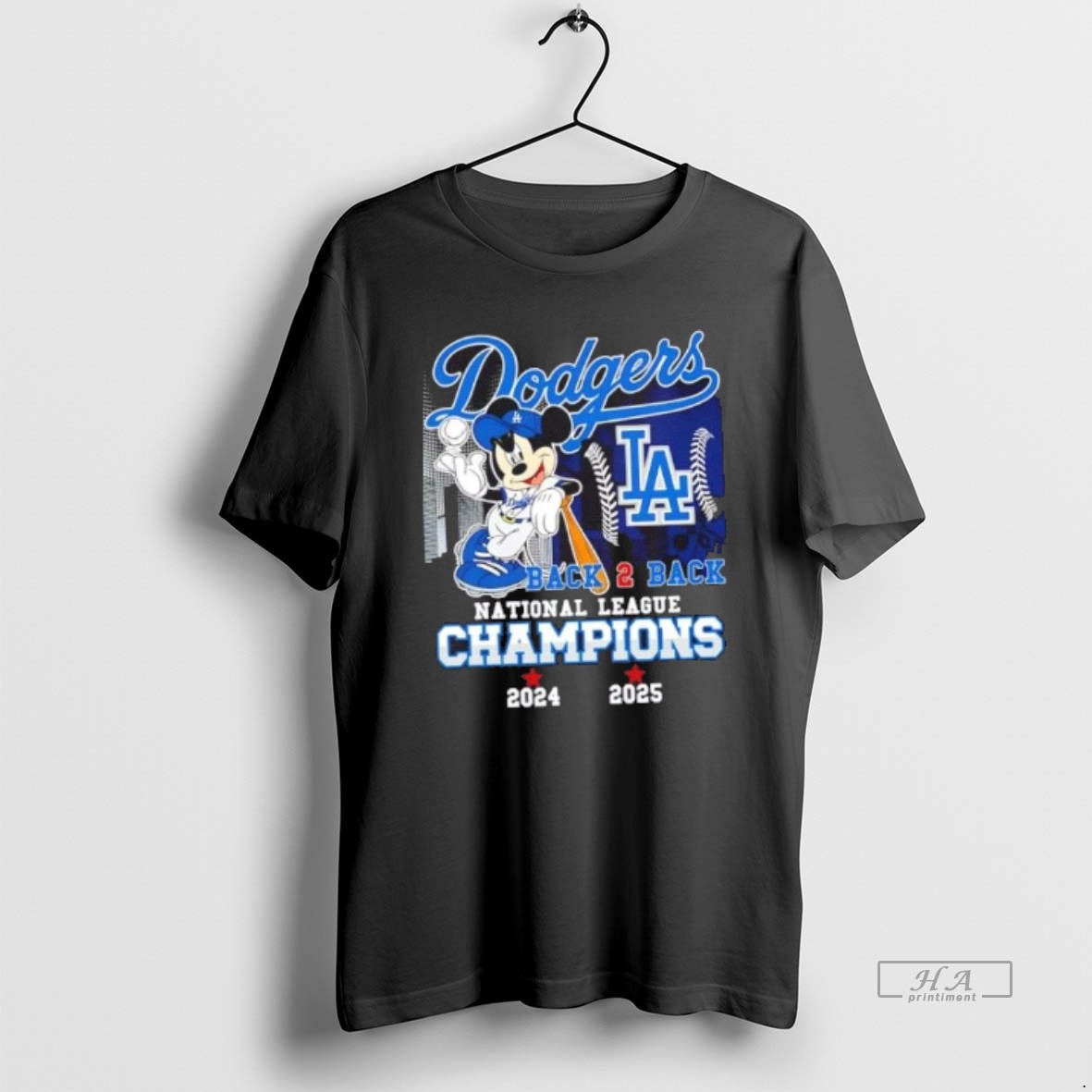 Official Back 2 Back 2024 2025 National League Champions Los Angeles Dodgers Mickey Baseball Shirt