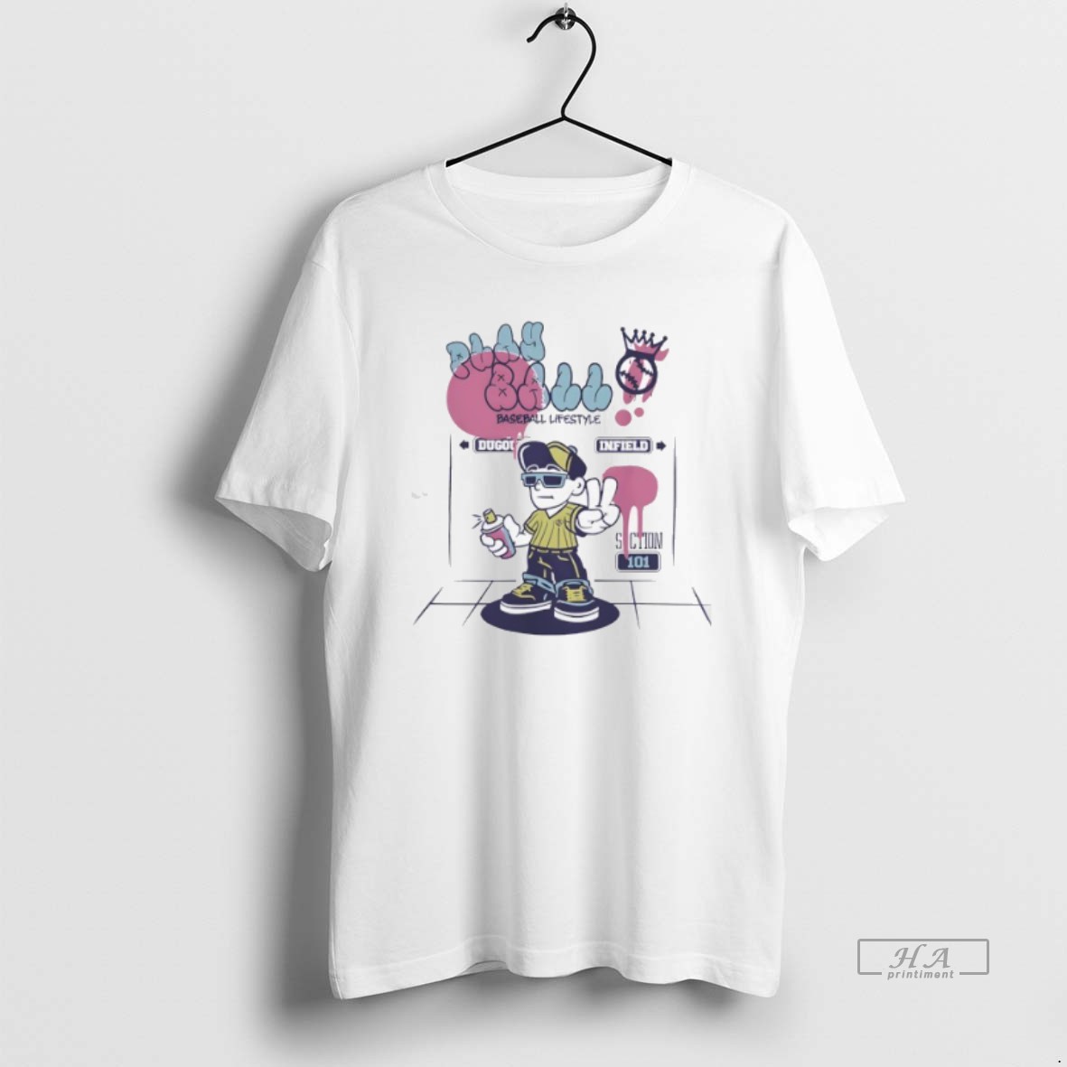 Official Baseball Lifestyle Playball Dugout Infield Section 101 Shirt
