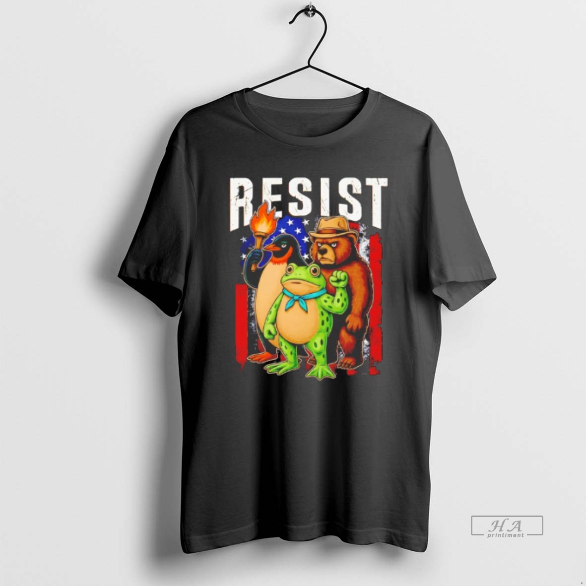Official Bear Penguins And Frog Resist Protest Against Tariffs T Shirt