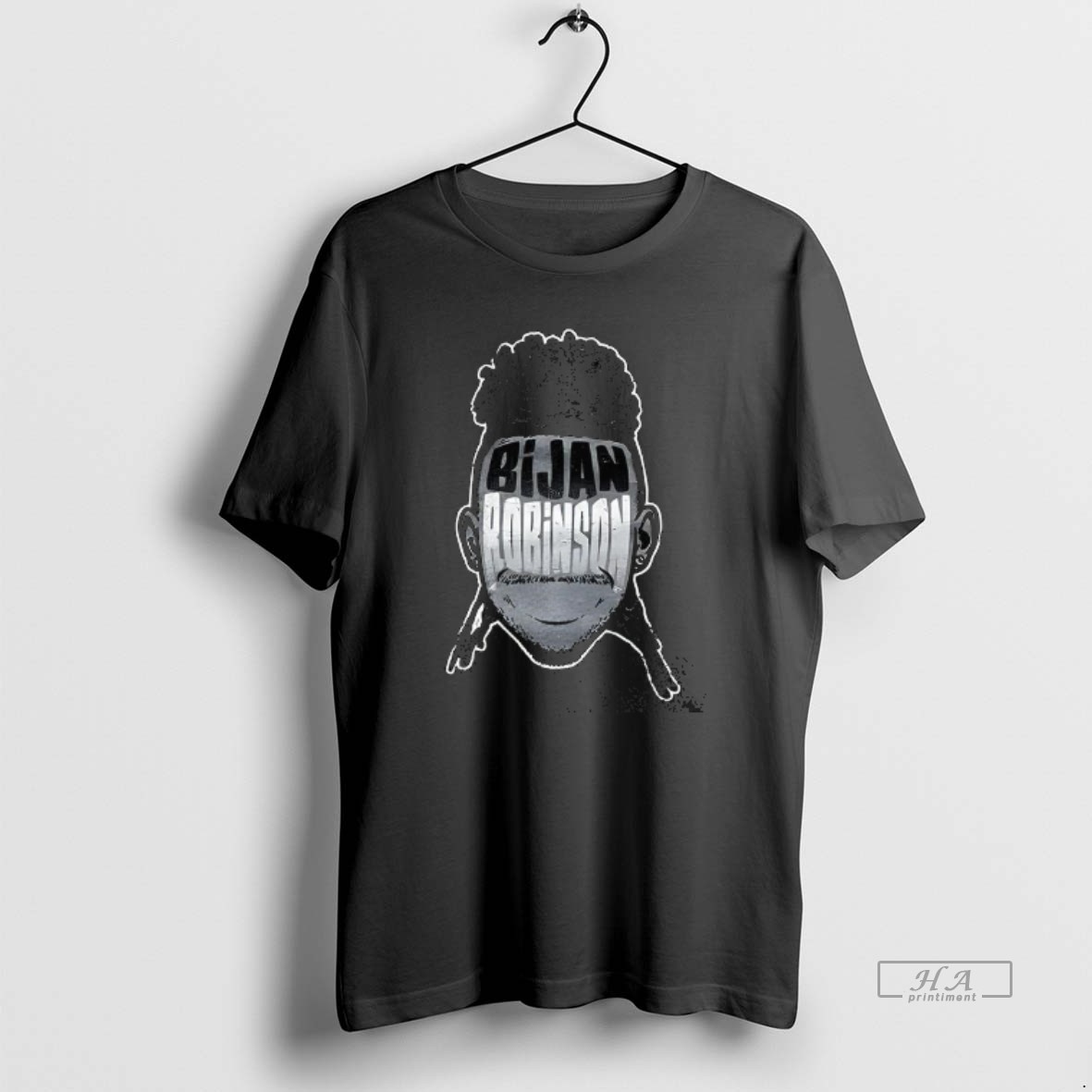 Official Bijan Robinson Atlanta Falcons Football Big Head Silhouette Player T Shirt