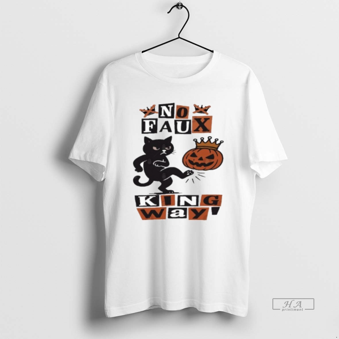 Official Black Cat Halloween No Kings Protest T Shirt