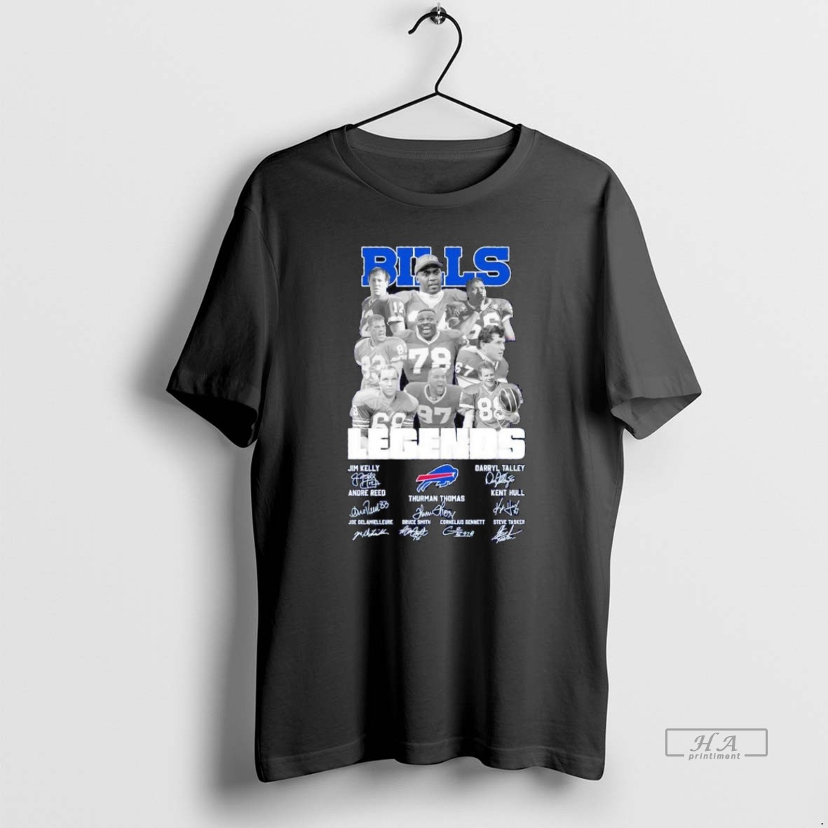 Official Buffalo Bills Legends Names Signatures T Shirt