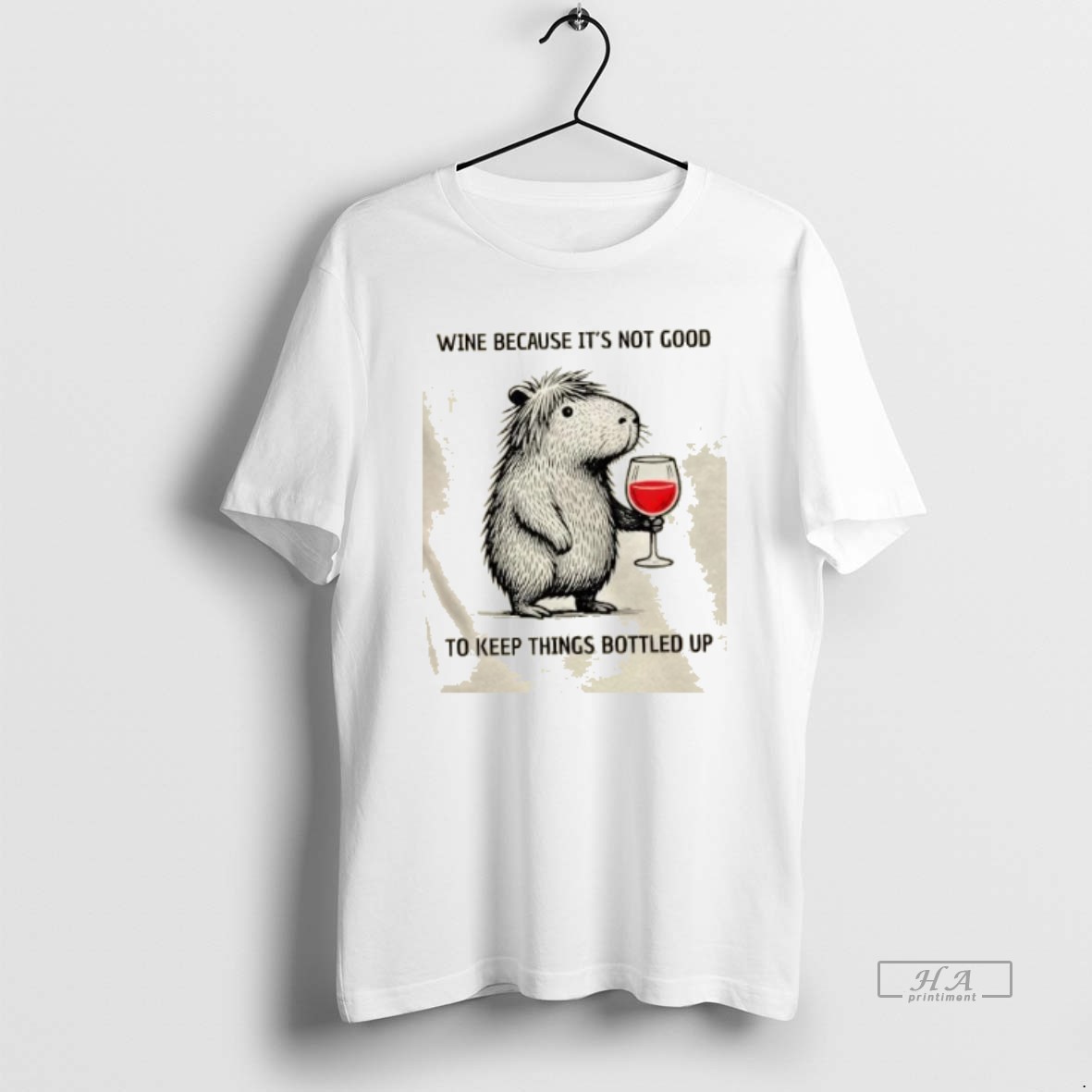 Official Capybara Wine Because Its Not Good To Keep Things Bottled Up Shirt