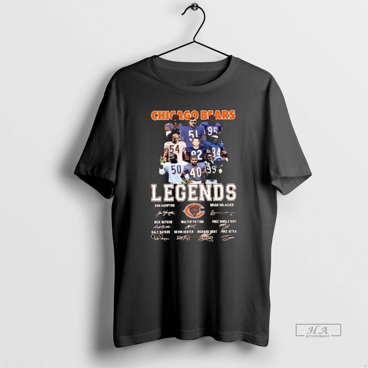 Official Chicago Bears Legends Names Signatures T Shirt