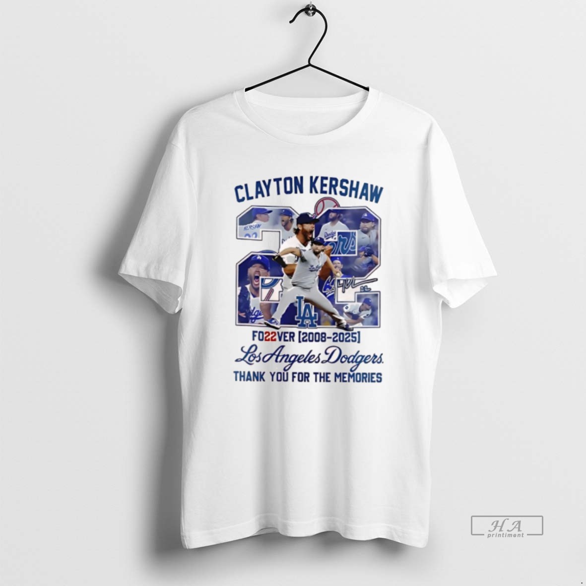 Official Clayton Kershaw Los Angeles Dodgers Fo22ver 2008 2025 Thank You For The Memories T Shirt