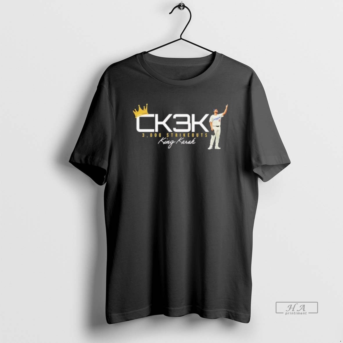 Official Clayton Kershaw King Kersh 3000 Strikeouts T Shirt