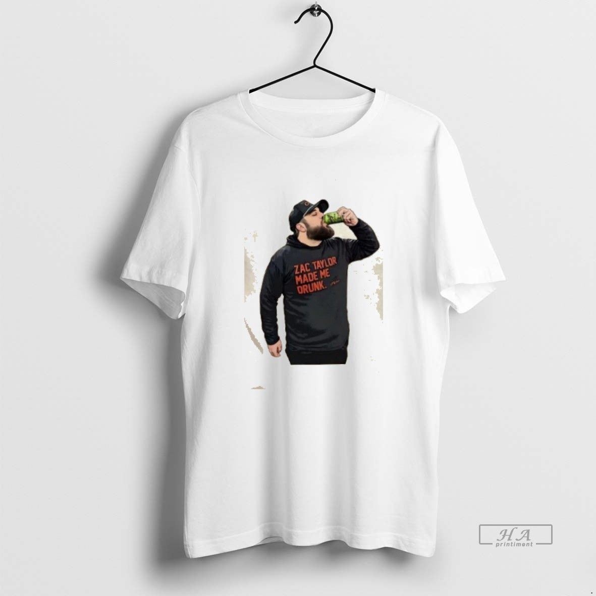 Official Drew Garrison Garage Beer Wearing Zac Taylor Made Me Drunk Shirt