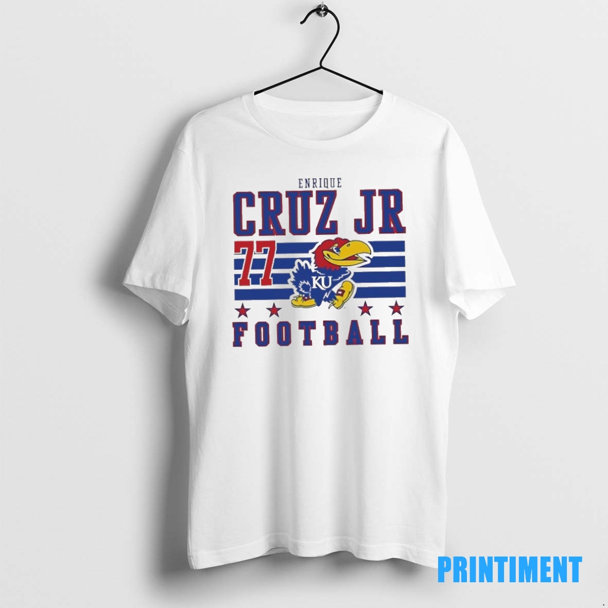 Official Enrique Cruz Jr Kansas Jayhawks White Football Tee Sweater Hoodie