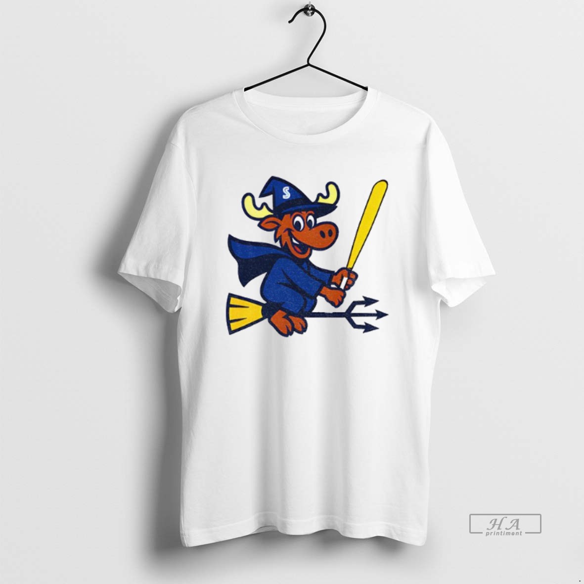 Official Etsy Moose Witch Trident Seattle Mariners Mlb Baseball Cartoon Shirt 2