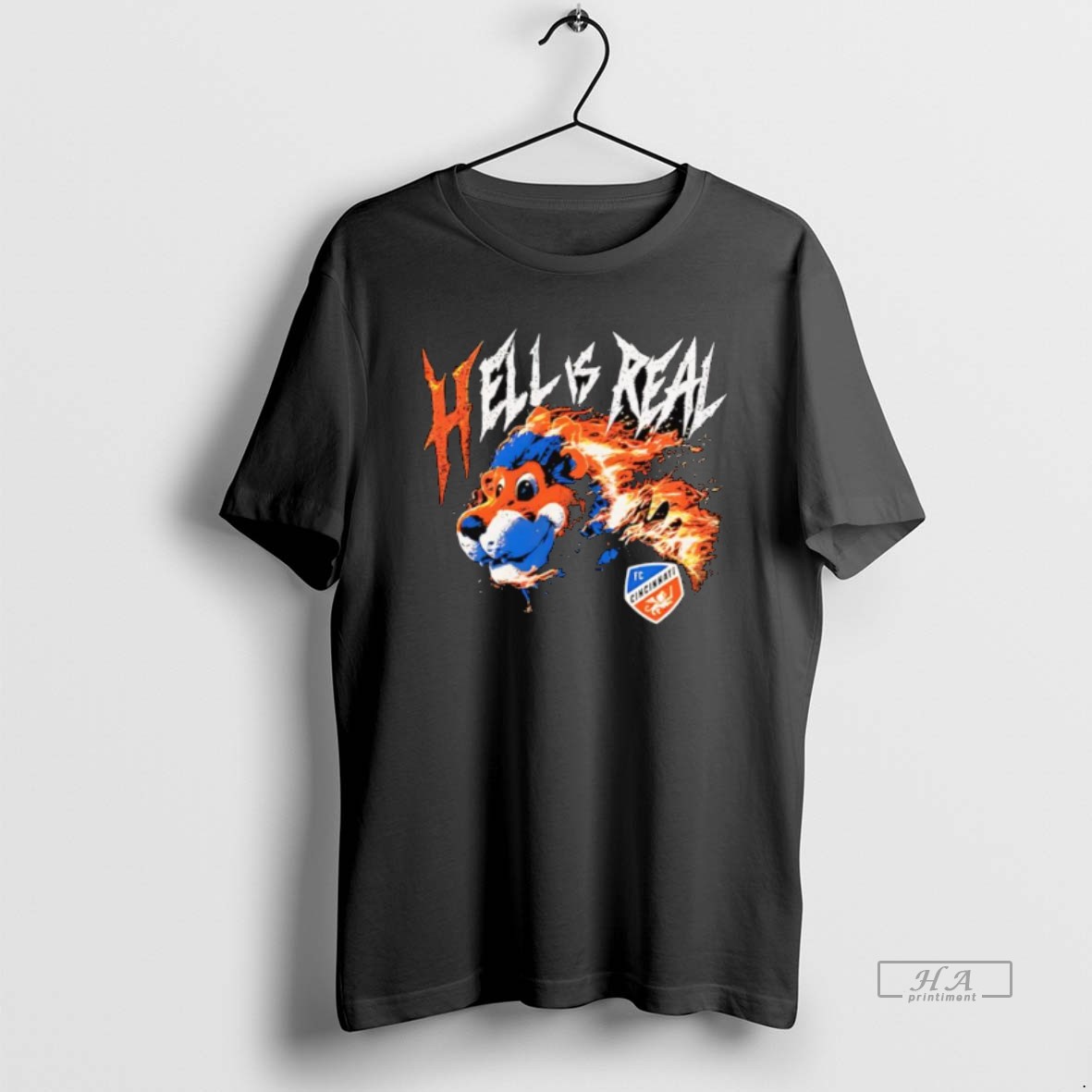 Official Fc Cincinnati Hell Is Real Retro Flame Logo Shirt