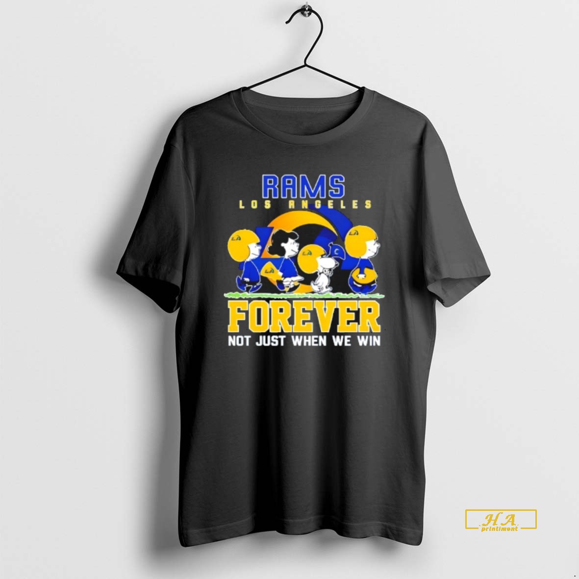Official Forever Los Angeles Rams Not Just When We Win Peanuts Snoopy Walking Shirt