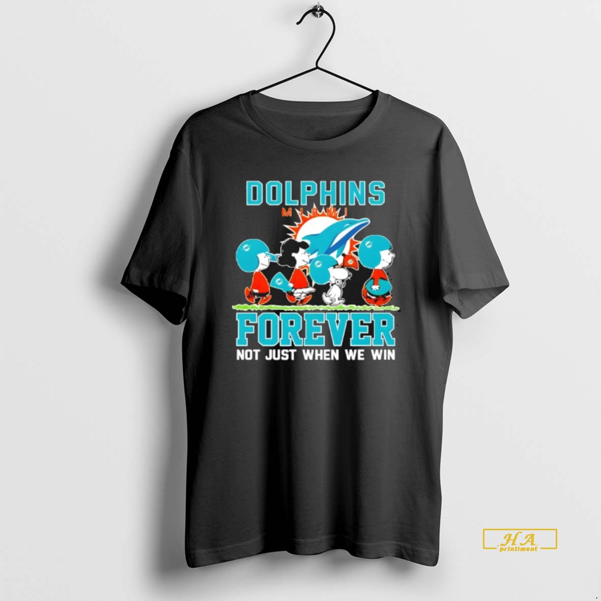 Official Forever Miami Dolphins Not Just When We Win Peanuts Snoopy Walking Shirt