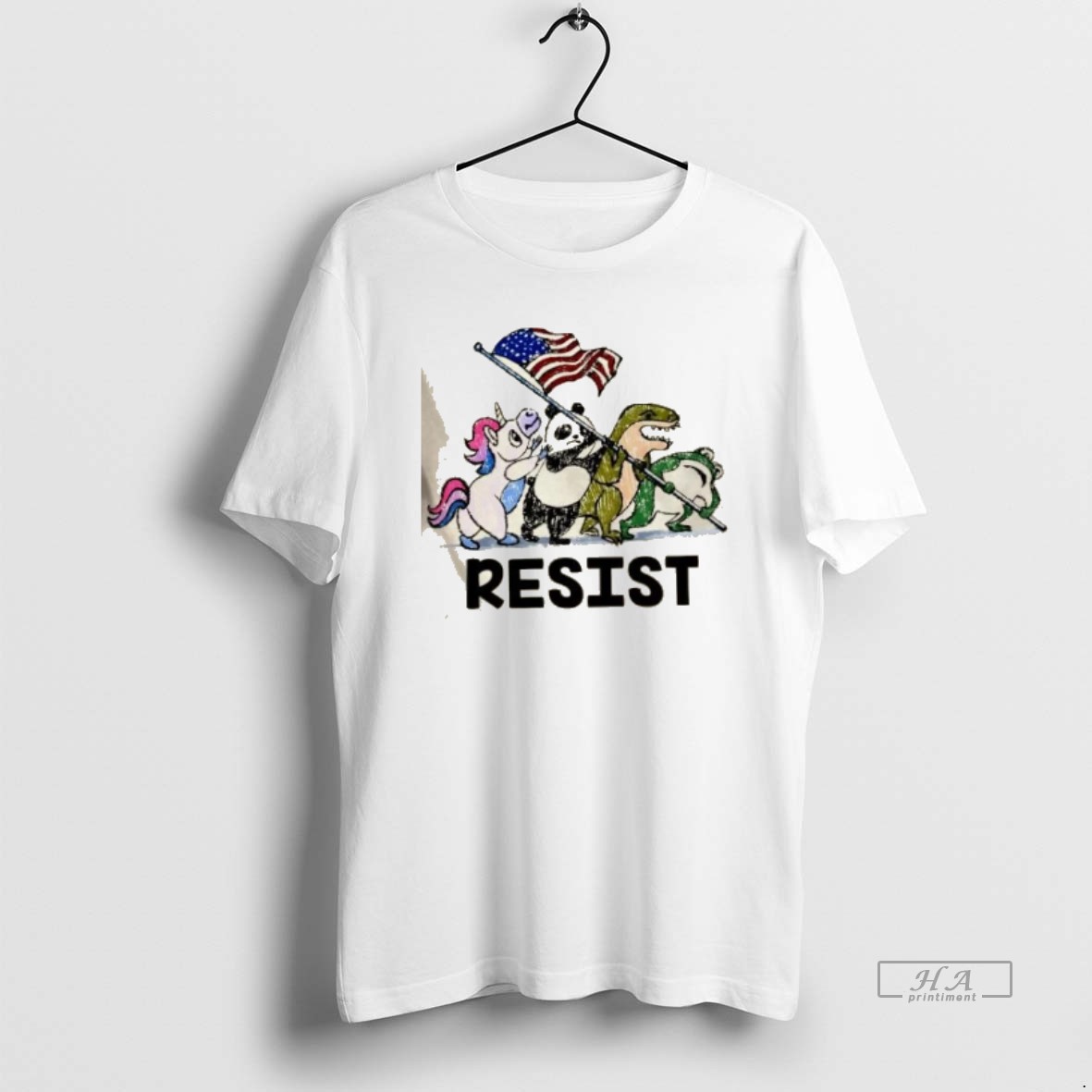 Official Frog T Rex Panda Unicorn Animals Resist Us Flag Shirt