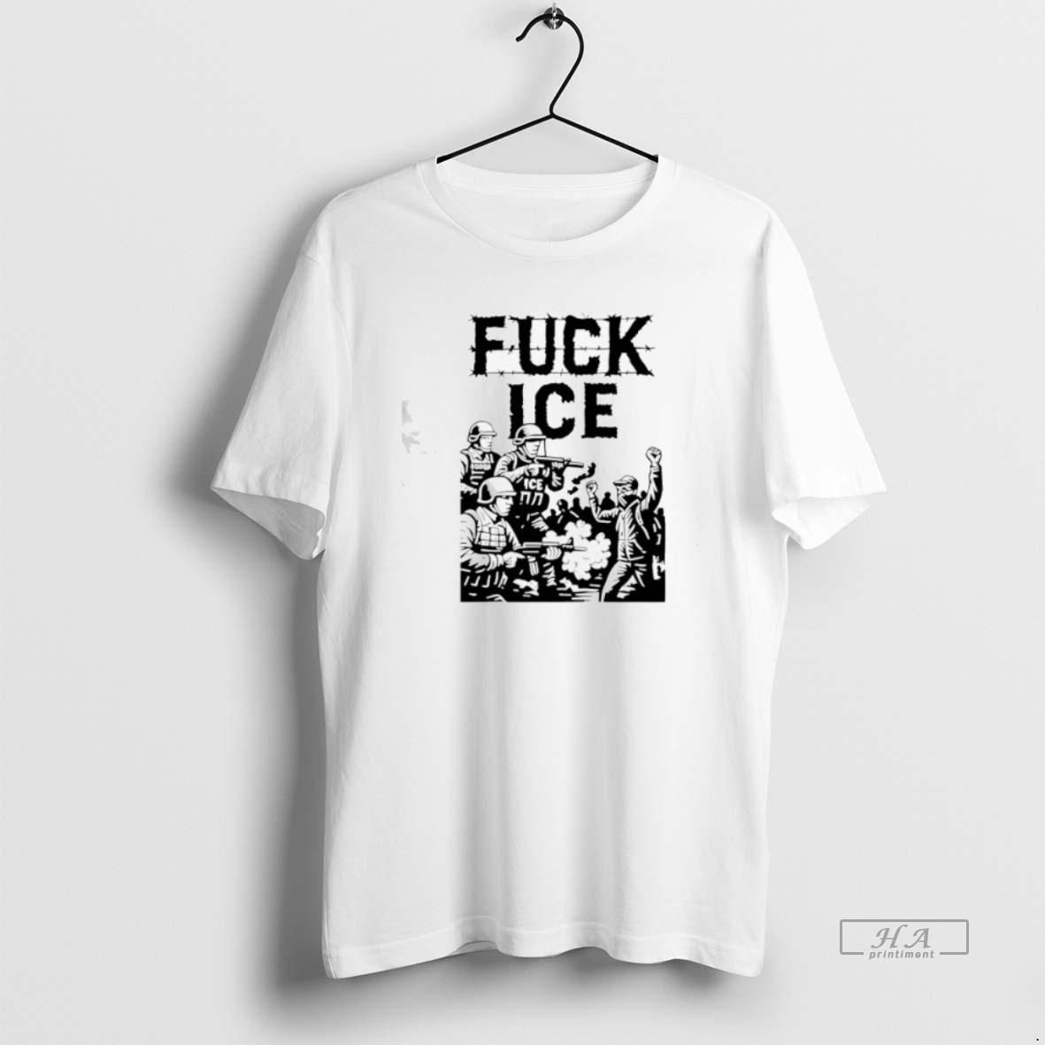 Official Fuck Ice Barbed Wire Protest Shirt