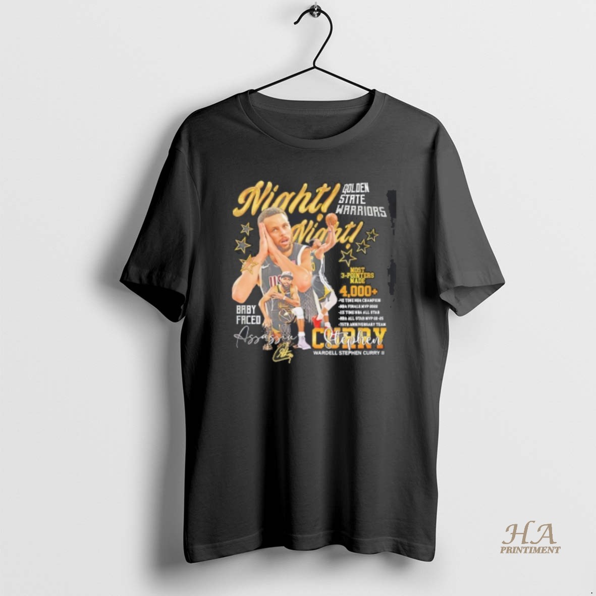 Official Golden State Warriors Stephen Curry Night Night Signature T Shirt