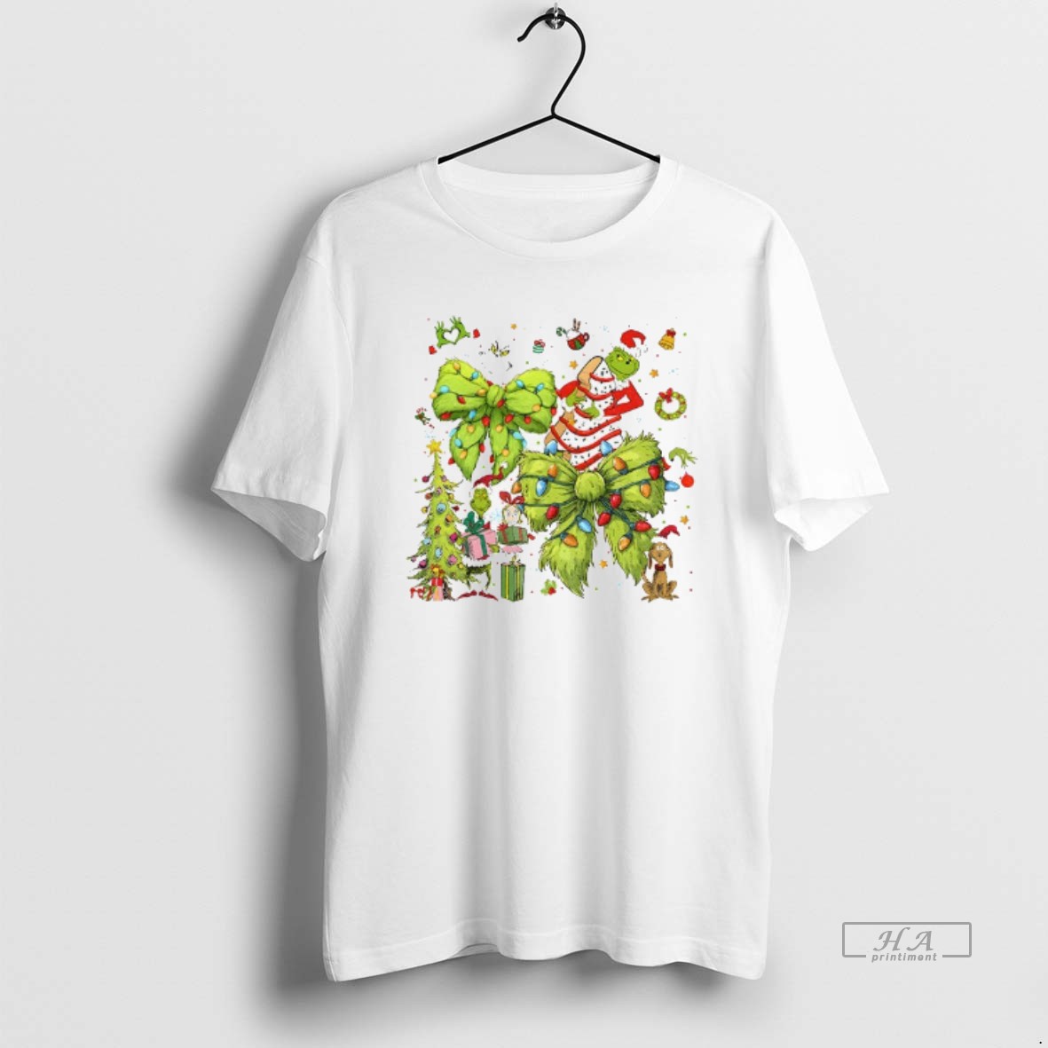 Official Grinch Santa Hat Christmas Tree Cake Merry Christmas T Shirt
