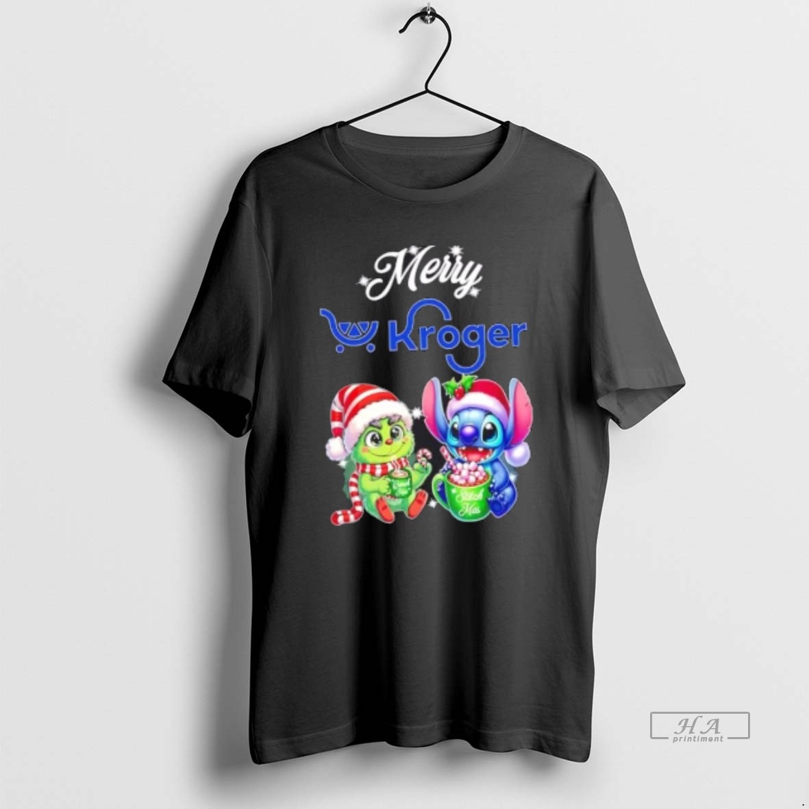 Official Grinch And Stitch X Kroger Merry Christmas Shirt