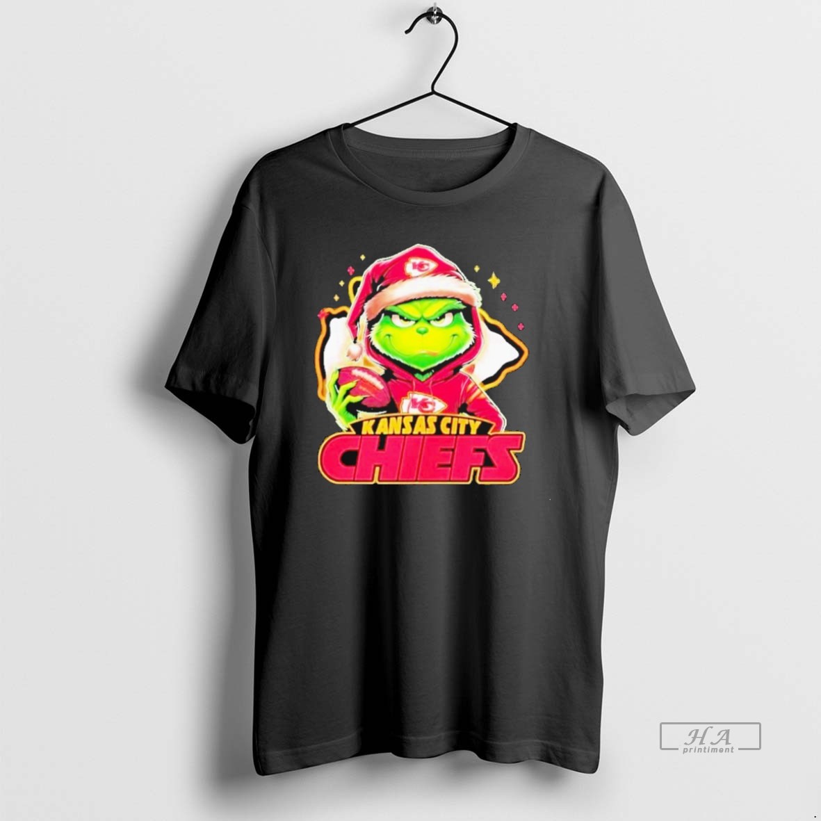 Official Grinch Hat Santa Kansas City Chiefs Merry Christmas Shirt