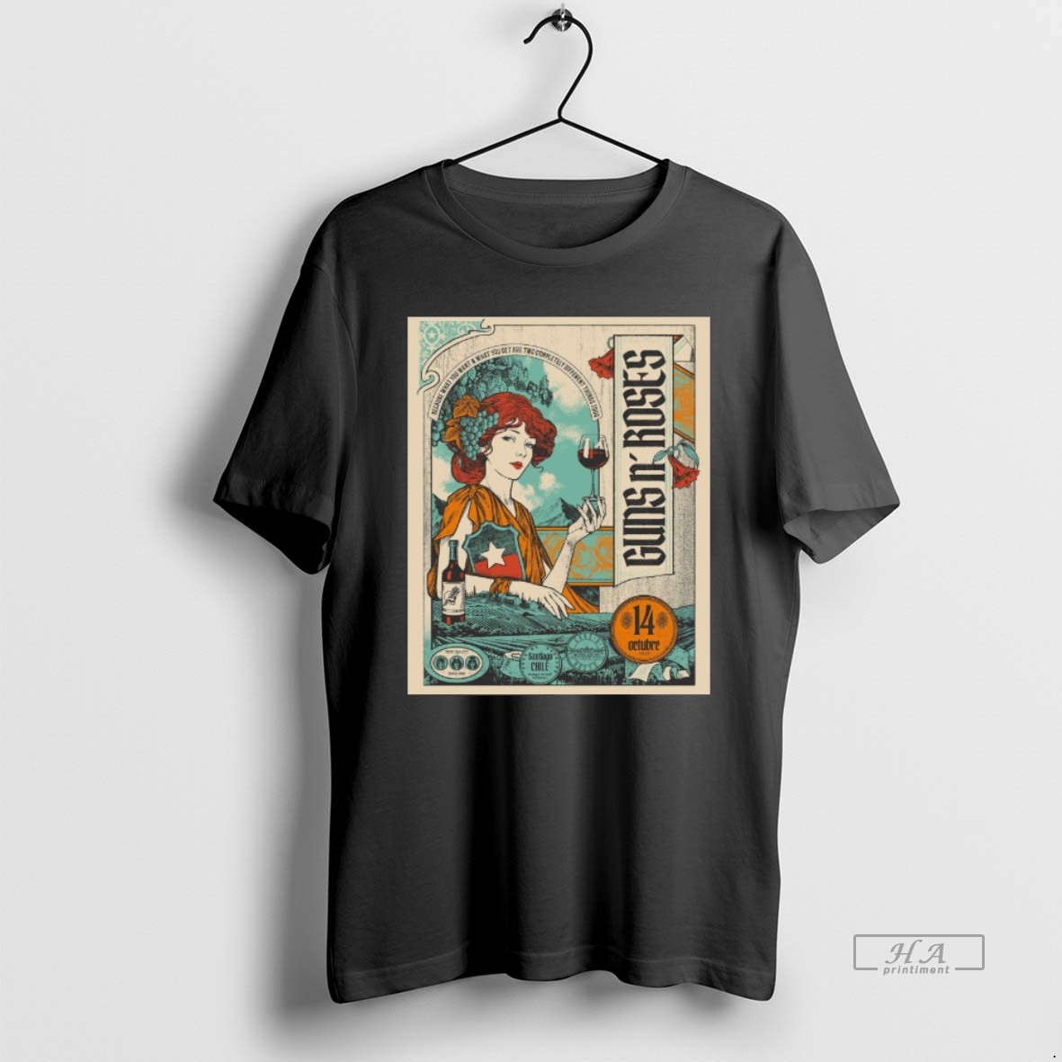 Official Guns N Roses Santiago Chile Tour On October 14 2025 Shirt