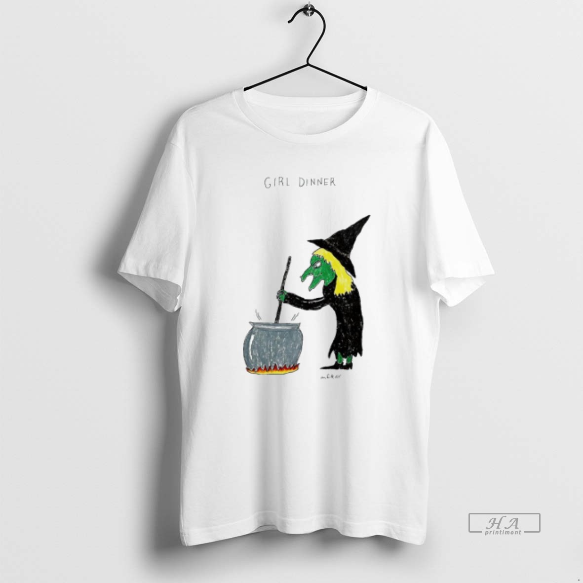 Official Halloween Witch Motif Girl Dinner T Shirt