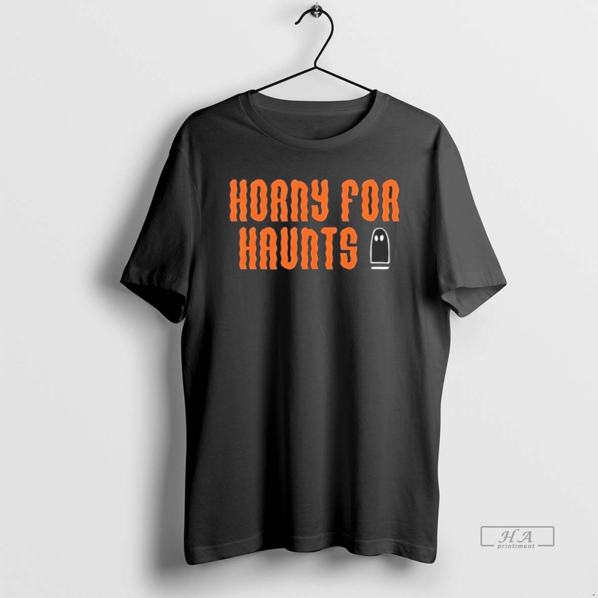 Official Horny For Haunts Ghost Halloween T Shirt