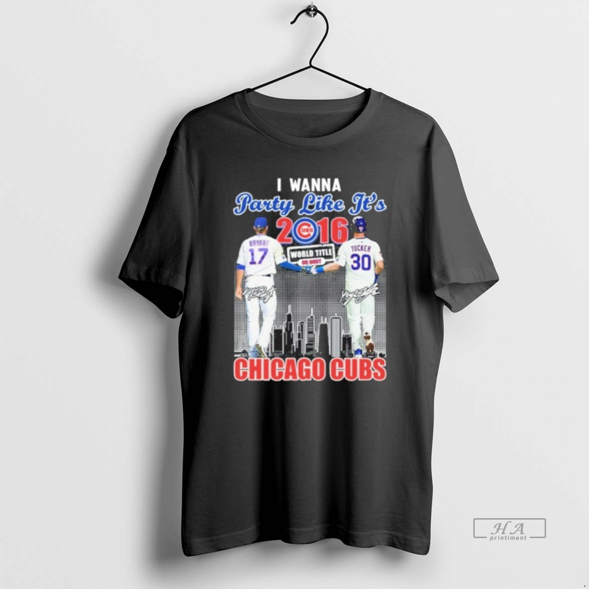 Official I Wanna Party Like Its 2016 World Title Player Signature City Chicago Cubs Shirt